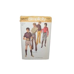 Vtg Simplicity Pattern 9529 Men's Pants Knickers Shorts 1970's Retro Uncut